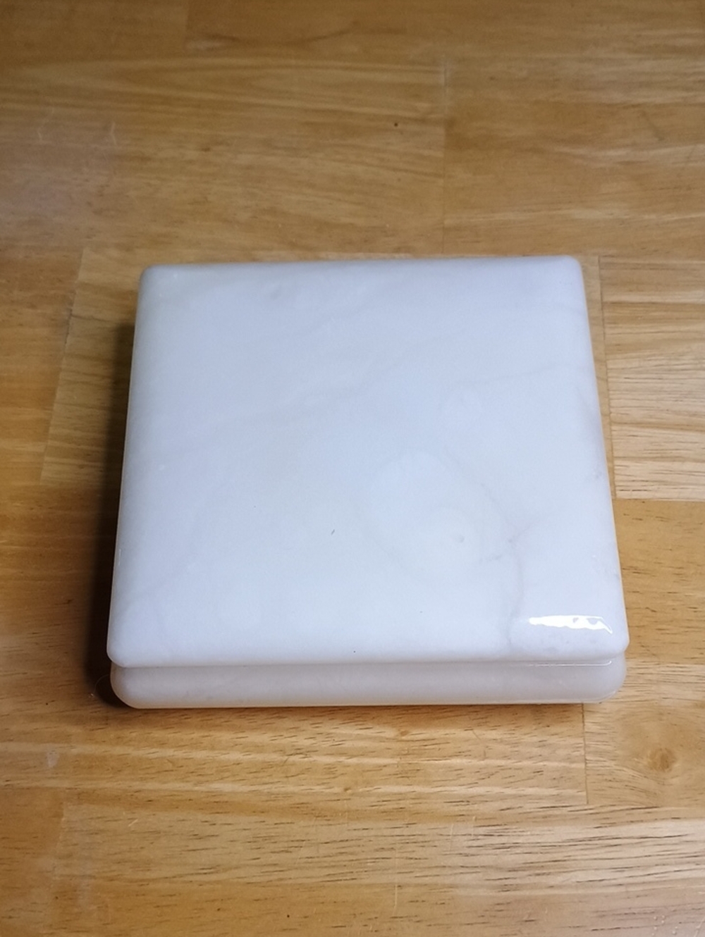 Vintage Ducceschi Volterra Alablaster Italian Made Square Swivel Top Box